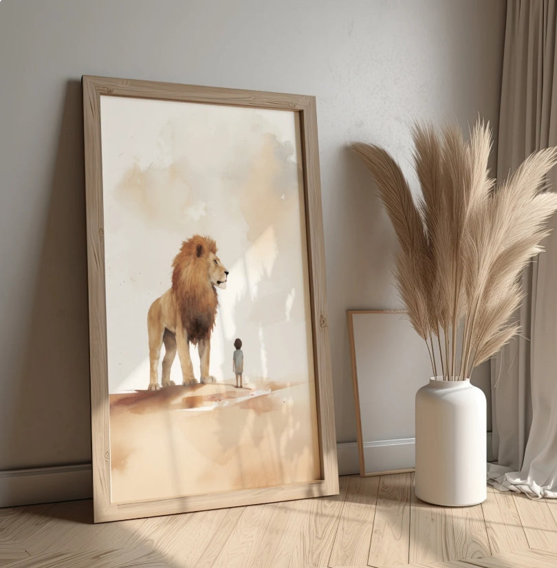 Lion of Judah Water Colour Wall Art 24" x 36"