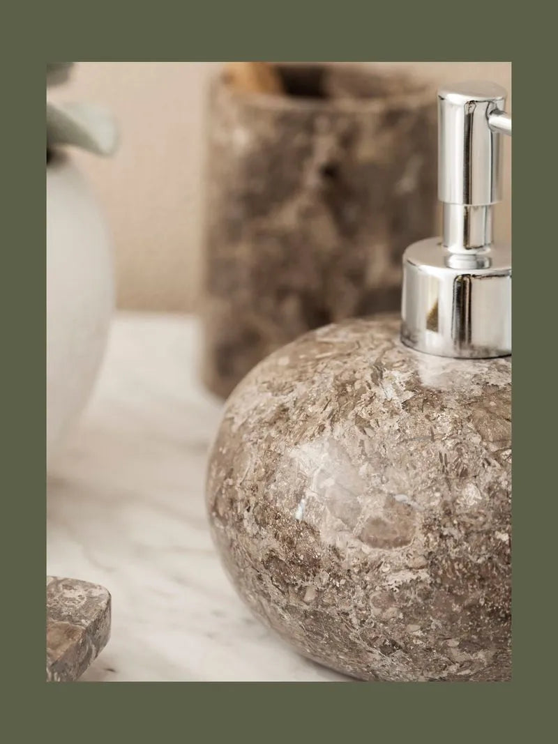 Soap Dispenser In Grey Marble