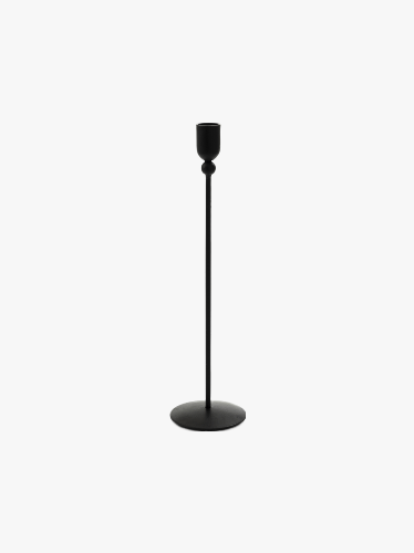 Dinner candle holders black metal 30x8.5cm