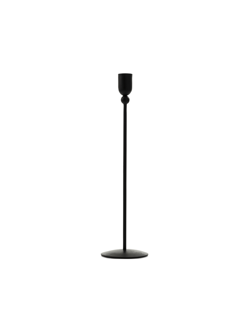 Dinner candle holders black metal 30x8.5cm