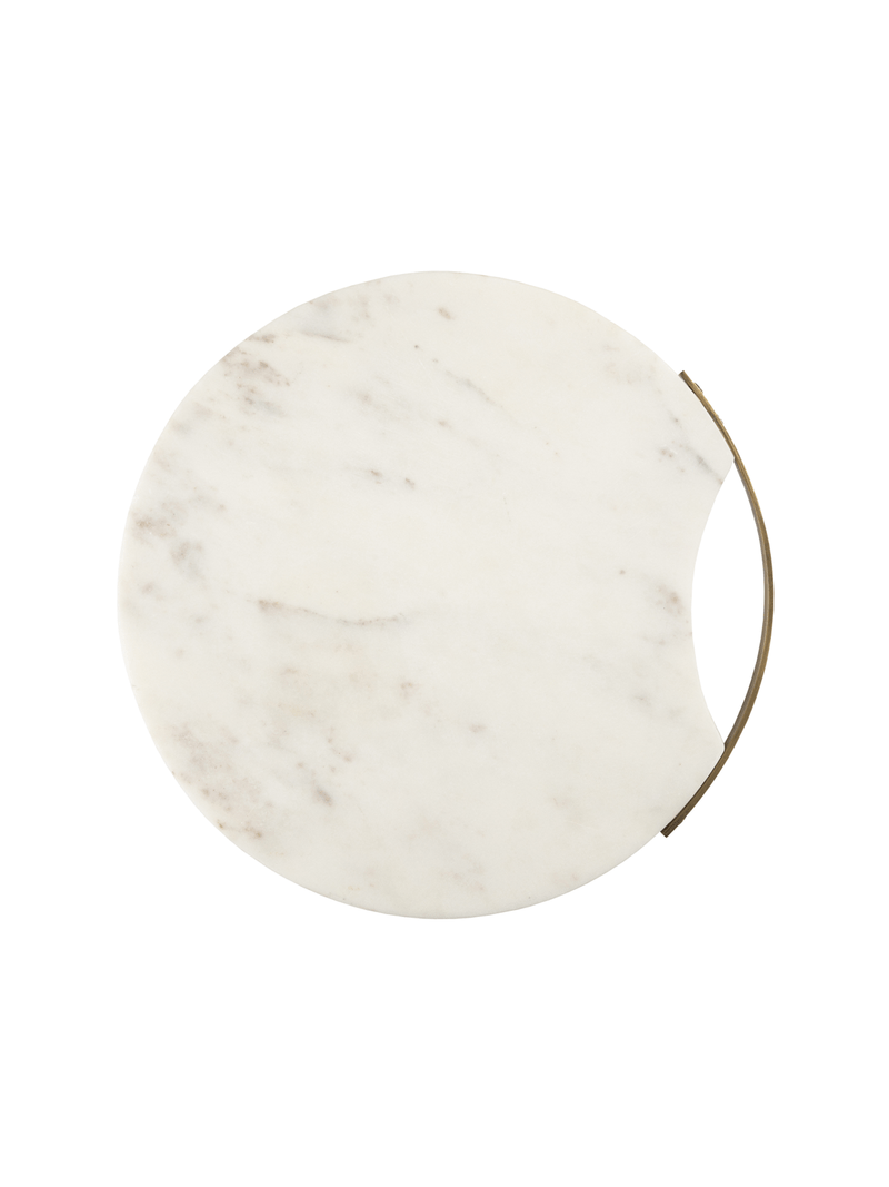 Cheese board+ knife marble white